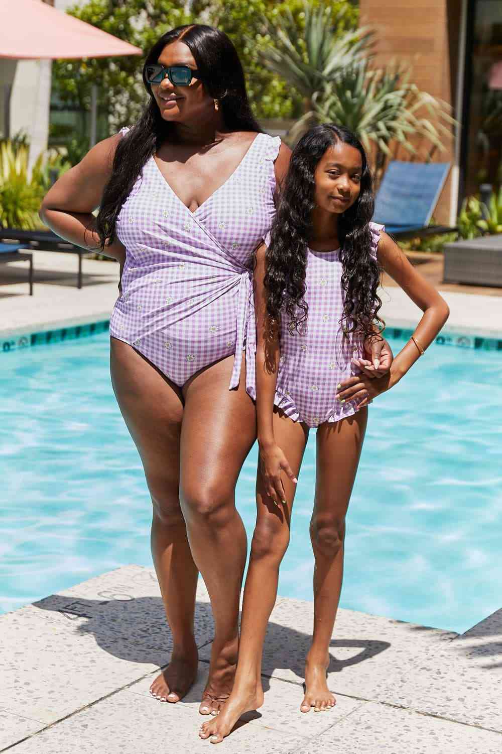 Marina West Swim Full Size Float On Ruffle Faux Wrap One-Piece in