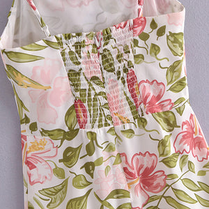 Spaghetti Straps Floral Dress for Women Summer New Floral Sleeveless Skirt