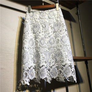 Flower Embroidery Lace Skirt