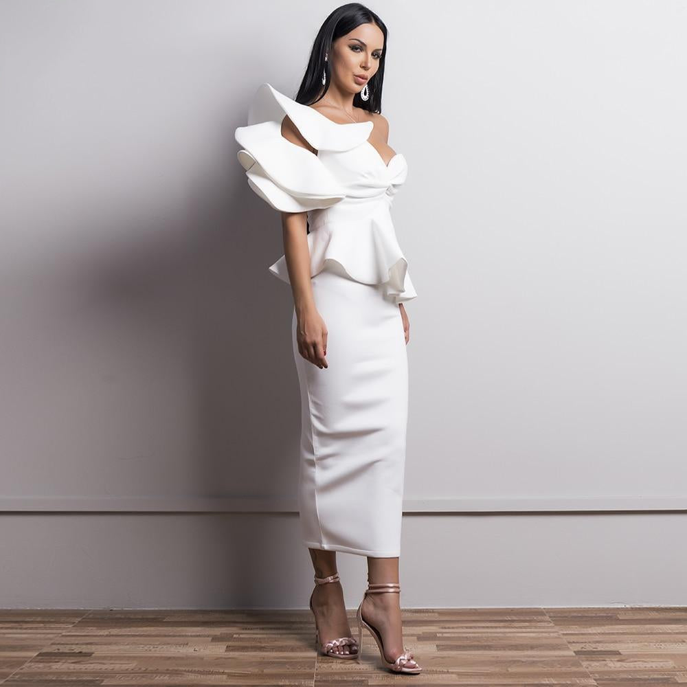 Spring and Summer One-Shoulder Backless Ruffle Mermaid Club Dress – Global  Fashions GC
