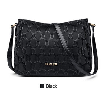 FOXER Brand Women's bag Fashion Chain embossing Cow Leather Crossbody Bag Messenger Bag for Women Female Shoulder Bags