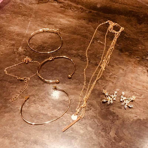 Diamond Watch Necklace Earring Bracelet Sets