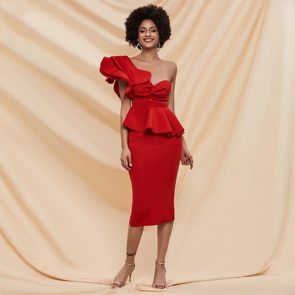 Sexy Bodycon Off Shoulder Bandage Ruffles Backless Elegant Club Summer –  Global Fashions GC