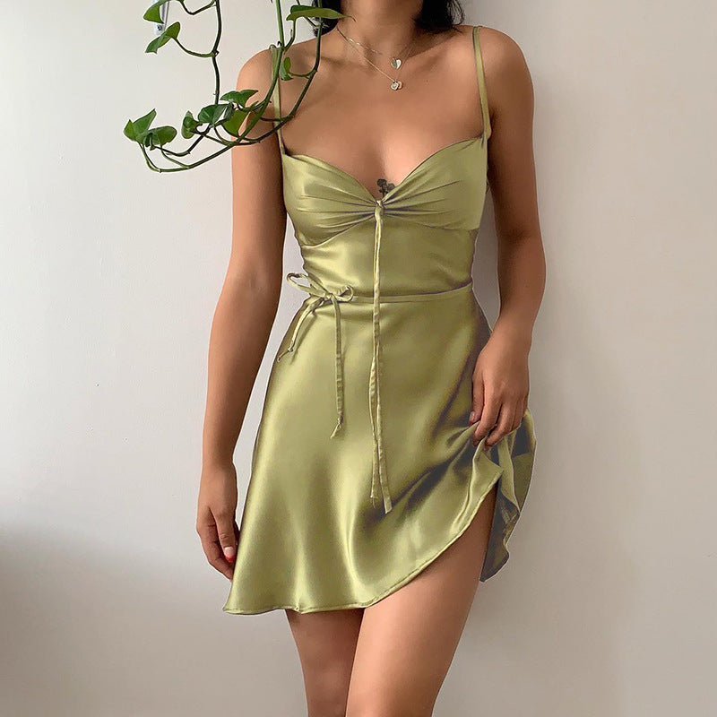 Spring Summer Elegant Light Mature Woman Low-Cut Cami Dress Elegant Ev –  Global Fashions GC