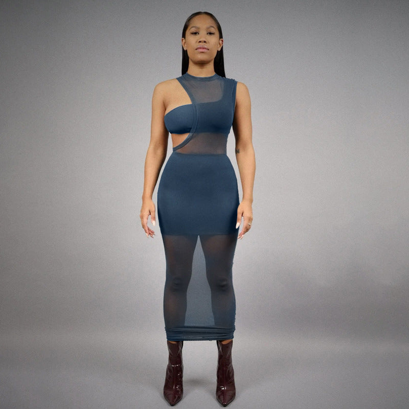 Women Clothing Spring Sex Stitching Mesh Dress Casual Set Three-Piece –  Global Fashions GC