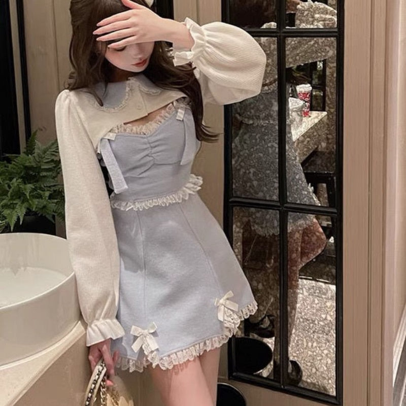 Japanese Sweet Lolita Dress Lace Women Bow Pink Kawaii Party Mini Dres Global Fashions GC Japanese Sweet Lolita Dress Lace Women Bow Pink Kawaii Party Mini Dres Global Fashions GC