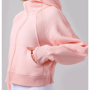 Autumn Winter Yoga Wear Hooded Sweater Thick Loose Casual Full Zipper Sports Jacket Women Workout Clothes