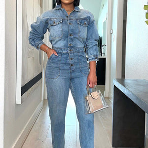 Women Clothing Spring Sexy Denim Jumpsuit