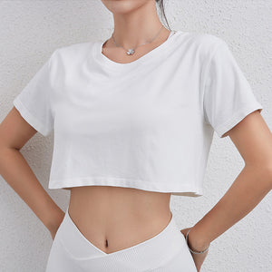 Seamless Thread Y Bra Loose Short Sleeve Trousers Yoga Clothes Women Suit Professional Running Sports Three Piece Suit