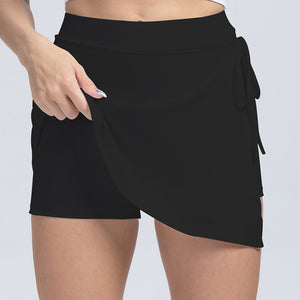 Tied High Waist Active Shorts