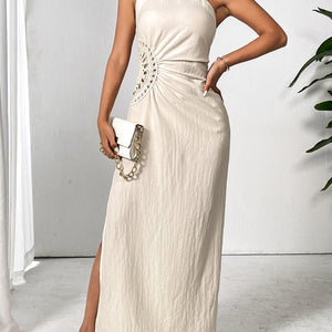 Honey Slit One Shoulder Sleeveless Maxi Dress