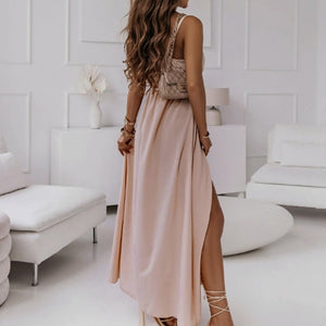 Honey Tied Surplice Sleeveless Midi Cami Dress