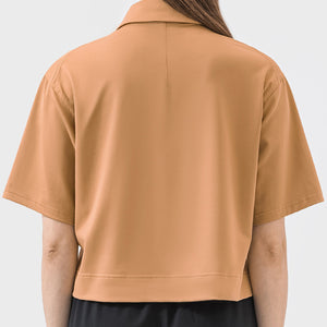 Half Button Short Sleeve Active T-Shirt