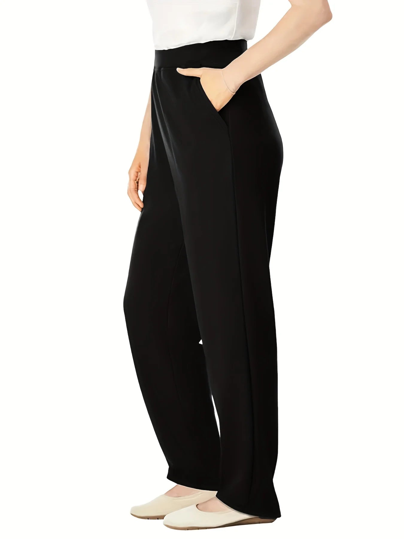 Spring and Autumn fashion new women's plus size business formal wear with solid color straight pants nine-minute pants