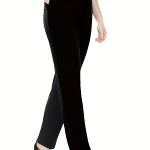 Spring and Autumn fashion new women's plus size business formal wear with solid color straight pants nine-minute pants