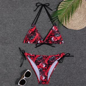 Swimwear 2023 New Swimsuit Women Bikini Micro Floral Bikinis Set Beach Thong Bathing Suit Girls Lace Up Two Pieces Swim Suits