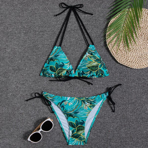 Swimwear 2023 New Swimsuit Women Bikini Micro Floral Bikinis Set Beach Thong Bathing Suit Girls Lace Up Two Pieces Swim Suits