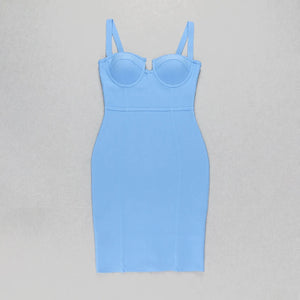 9 Colors Ladies Sexy Blue Yellow Black Rayon Women Summer Bandage Dress 2023 Celebrity Designer Fashion Party Dress Vestido