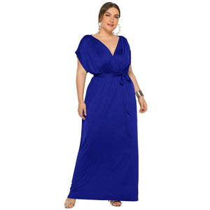 eDressU 2022 Plus Size Evening Party Dress V Neck Stretchy 7 Colors Vestido Robe de Soiree Wedding Guest Dress LMT-FP3310