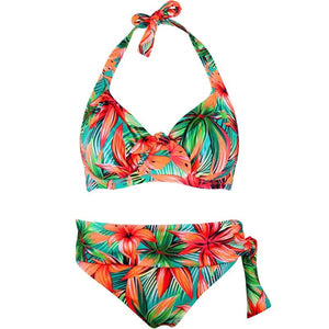 Swimsuit 2023 Sexy Women High Waist Bikini Flowers Swimwear Female Bandage Bikini Set Biquini Bathing Suit Women Large Size