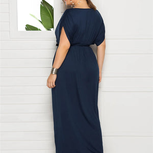 eDressU 2022 Plus Size Evening Party Dress V Neck Stretchy 7 Colors Vestido Robe de Soiree Wedding Guest Dress LMT-FP3310