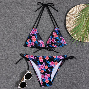 Swimwear 2023 New Swimsuit Women Bikini Micro Floral Bikinis Set Beach Thong Bathing Suit Girls Lace Up Two Pieces Swim Suits