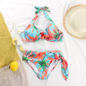 Rinabe Push Up Bikinis Swimsuit Female Beachwear Floral Print Swimwear Women Bathing Suit High Waist Bikini Sets Sexy Biquinis