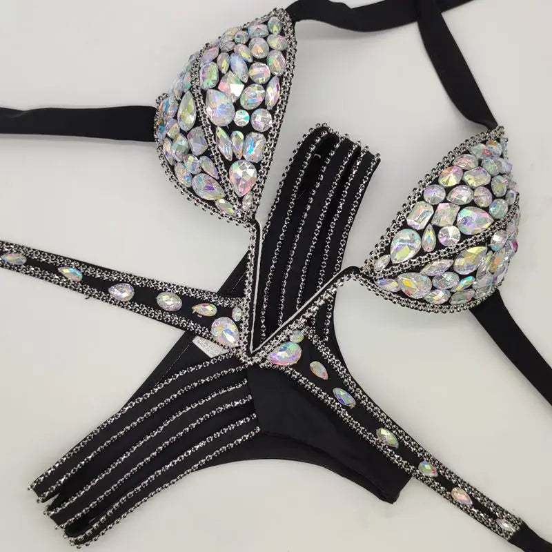 2020 venus vacation sexy diamond Big V bikini set bling stones rhinestone bathing suit good quality swimsuit brazilian swim