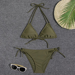 Swimwear 2023 New Swimsuit Women Bikini Micro Floral Bikinis Set Beach Thong Bathing Suit Girls Lace Up Two Pieces Swim Suits