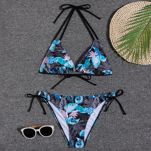 Swimwear 2023 New Swimsuit Women Bikini Micro Floral Bikinis Set Beach Thong Bathing Suit Girls Lace Up Two Pieces Swim Suits