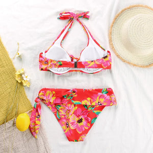 Rinabe Push Up Bikinis Swimsuit Female Beachwear Floral Print Swimwear Women Bathing Suit High Waist Bikini Sets Sexy Biquinis