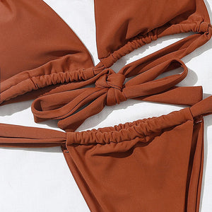 Sexy Halter Knot Micro Bikini 2024 Woman Swimsuit Female Thong Swimwear Two pieces Bikini Set Brazilian Bather Bathing suit Swim