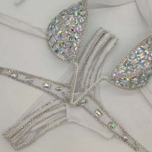 2020 venus vacation sexy diamond Big V bikini set bling stones rhinestone bathing suit good quality swimsuit brazilian swim