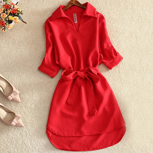 Summer Shirt Red Dress Women Short Sleeve Blouse 2020 Fashion Solid Chiffon Tops Tunic Ladies Blusas Chemisier Vestidos Femme