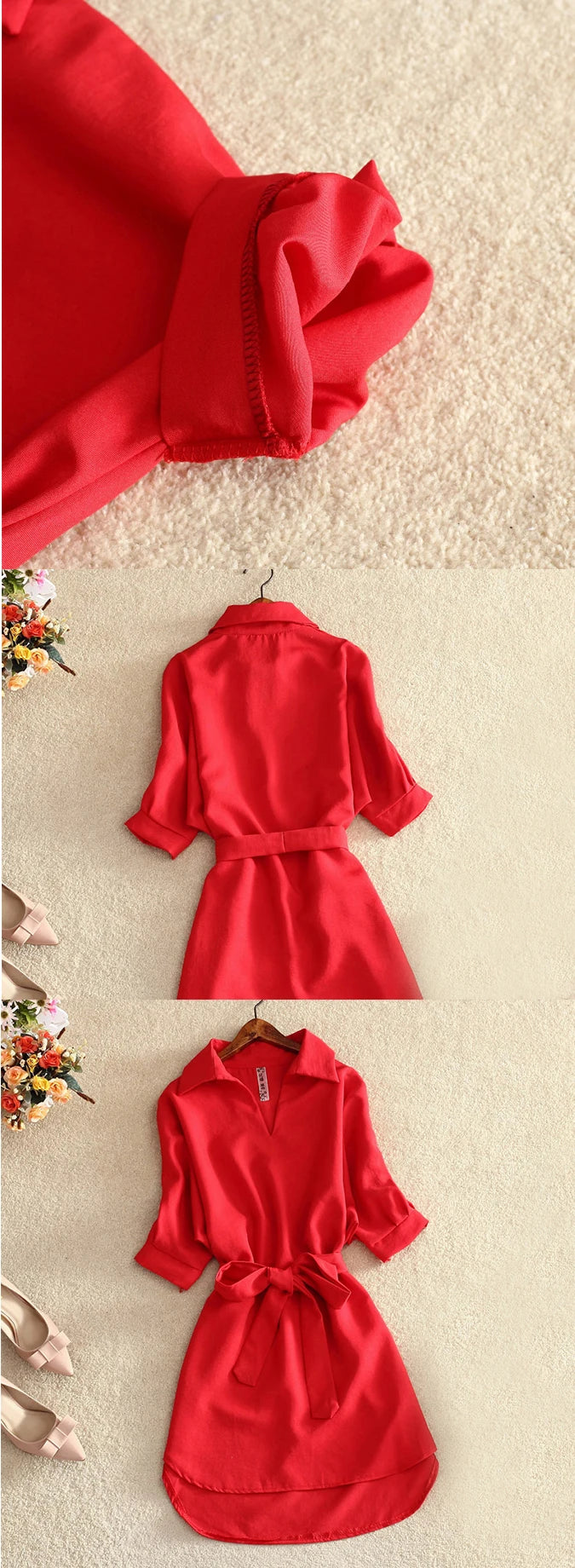 Summer Shirt Red Dress Women Short Sleeve Blouse 2020 Fashion Solid Chiffon Tops Tunic Ladies Blusas Chemisier Vestidos Femme