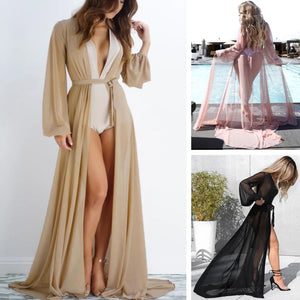 2023 Summer Beach Cover Up Women Beach Dress Solid Bikini Cover Up Swimwear Women Robe De Plage Beach Wear Cardigan Bathing Suit