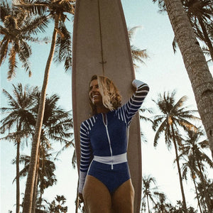 Print Floral One Piece Swimsuit Women Swimwear Monokini Long Sleeve Printed Female Bathing Suit Surfing Bodysuit Swim Wear Beach