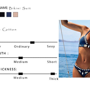 Sexy Blue Shell Beaded Bikinis Set Handmade Crochet High Quality Swimsuit Women Push Up Swimwear Knitted Beach Wear Bathing Suit