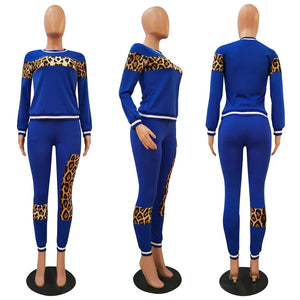 2024 Leopard Camouflage Two Pieces Set Women's Sports Suit Long Sleeve Sweatshirt and Sweatpants Casual Tracksuit Jogging Femme