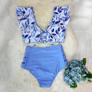 2024 Print Swimwear Women High Waist Bikini Ruffle Swimsuit Push Up Bikinis Set Bathing Suit Beach wear Summer Biquini Female