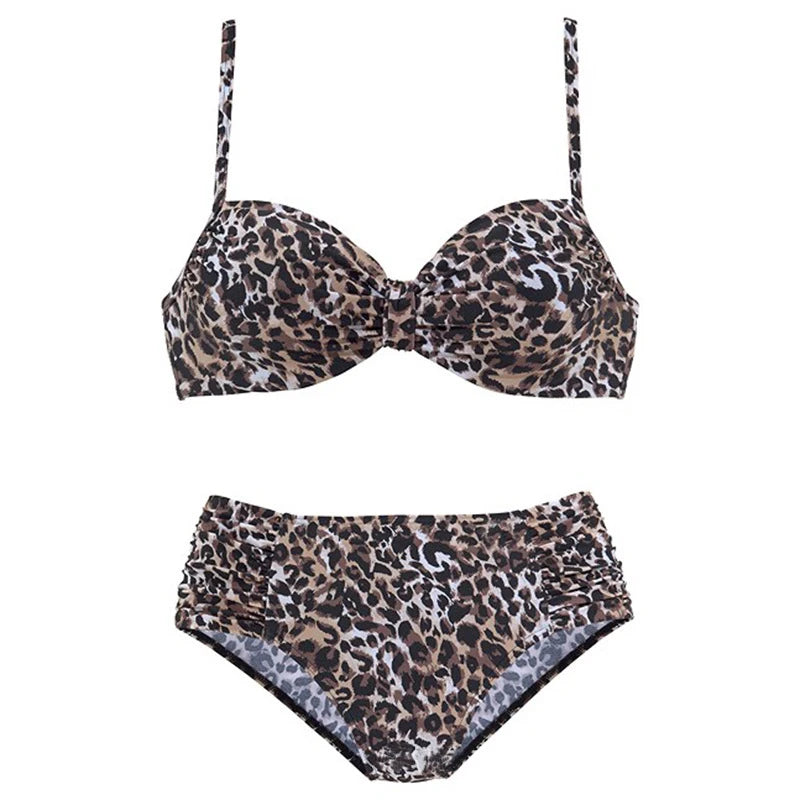 2023 New style women swimsuit leopard print Two piece sexy bikini snake print split swimsuit women high quality strap bikini XXL