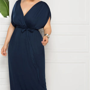 eDressU 2022 Plus Size Evening Party Dress V Neck Stretchy 7 Colors Vestido Robe de Soiree Wedding Guest Dress LMT-FP3310