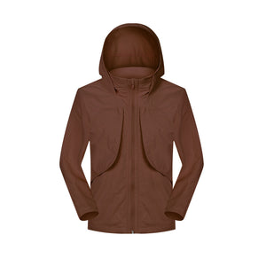 Big Brand Same Woven Windproof Rain Proof Hooded Coat Women SBS Zipper Breathable Soft Shell Jacket Autumn