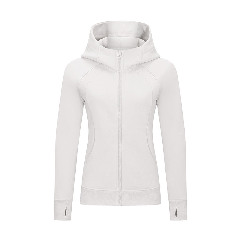 Sca Thickened Warm Hooded Sports Jacket Women Outdoor Casual Outdoor Yoga Training Fitness Jacket