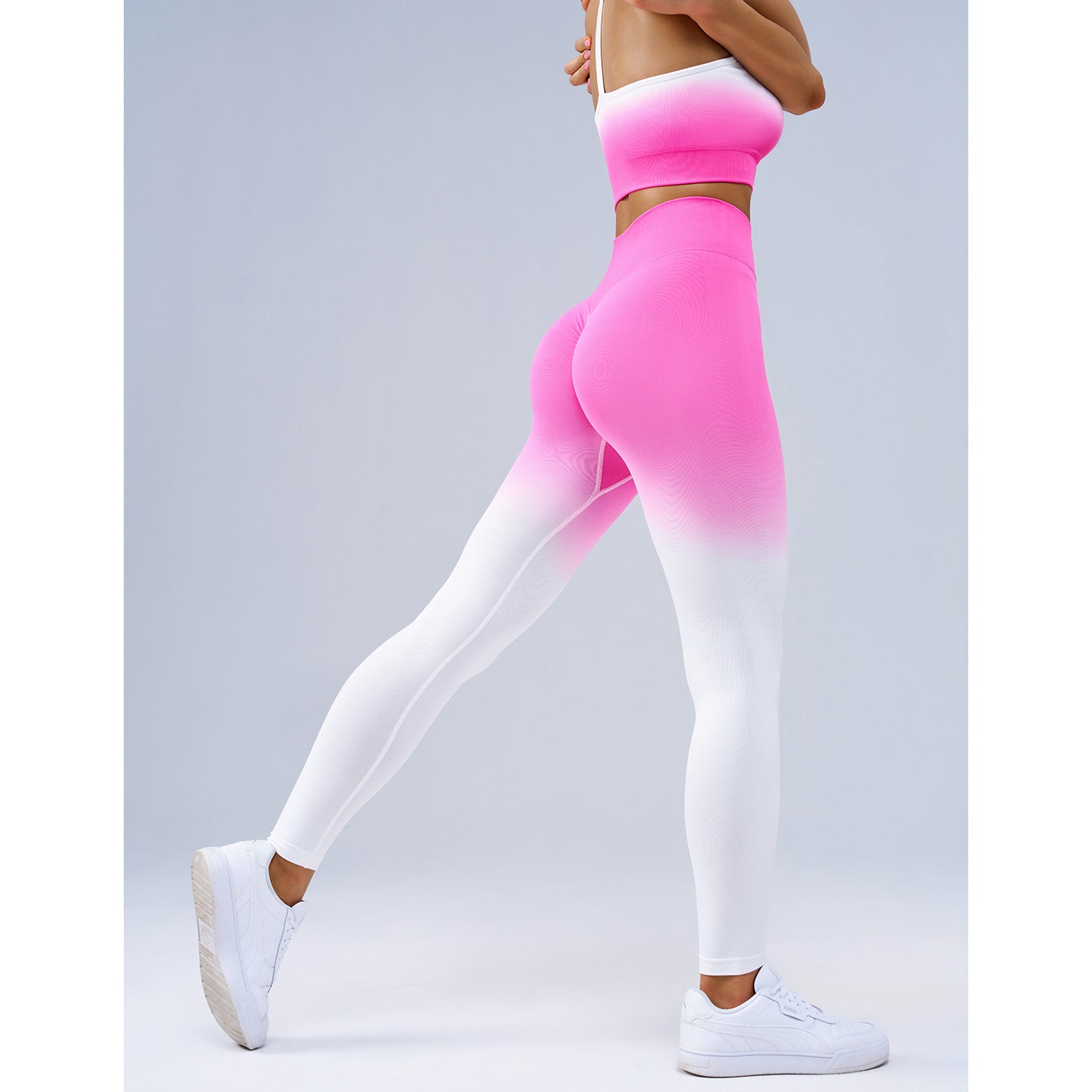 Gradient Breathable Sports Suit Outdoor Sports Sweat Absorbent Yoga Clothes High Strength Running Seamless Workout Clothes