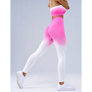 Gradient Breathable Sports Suit Outdoor Sports Sweat Absorbent Yoga Clothes High Strength Running Seamless Workout Clothes