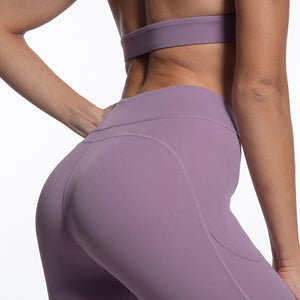 Tight Bare Back Sports Bra Cross Waist Double Pocket Sports Pants Yoga Suit