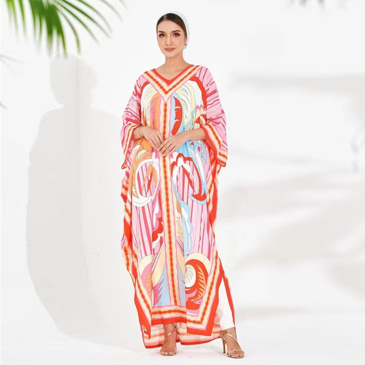 Summer Women Wear Printed Beach Dress Middle East Indonesian Dress