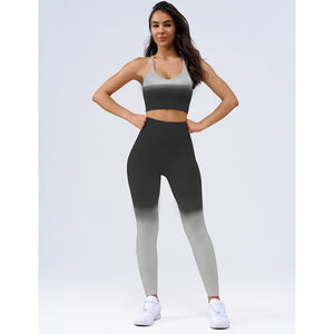 Gradient Breathable Sports Suit Outdoor Sports Sweat Absorbent Yoga Clothes High Strength Running Seamless Workout Clothes