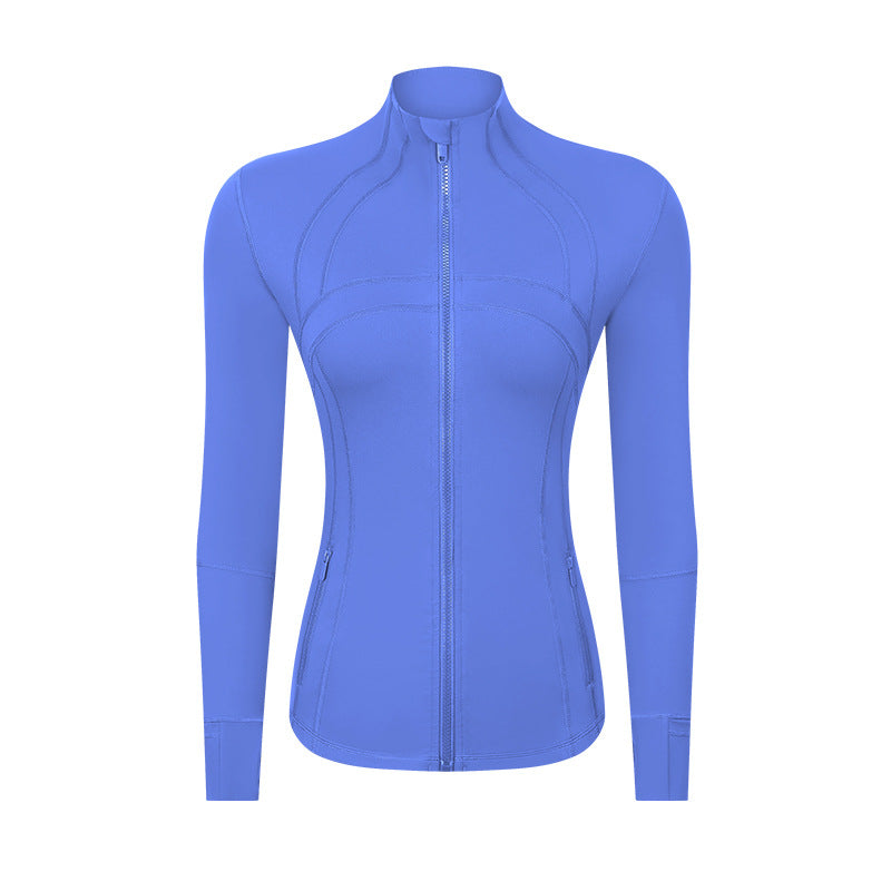 Autumn Winter Yoga Sports Jacket Women Jinammonia Elastic Zipper Running Fitness Yoga Long Sleeve Jacket
